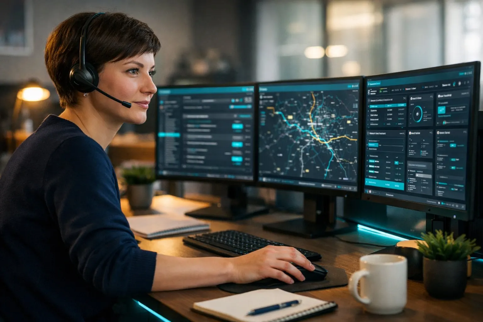 Disponentin bei der Arbeit